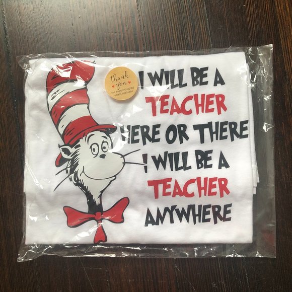 Dr Seuss Teacher T-Shirt (size large) - Picture 2 of 3